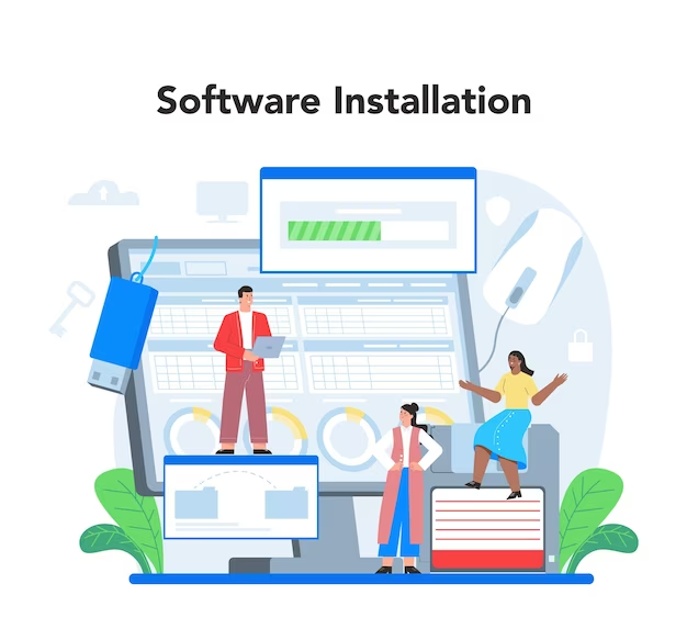 system administrator technical work with server software installation configuration computer systems networks flat vector illustration 613284 1460 1